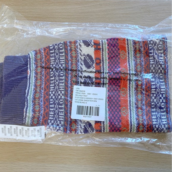 Urban Outfitters Lenni Sweater Mini Skirt New Small Hello Planets Wine Navy Blue - Picture 6 of 8